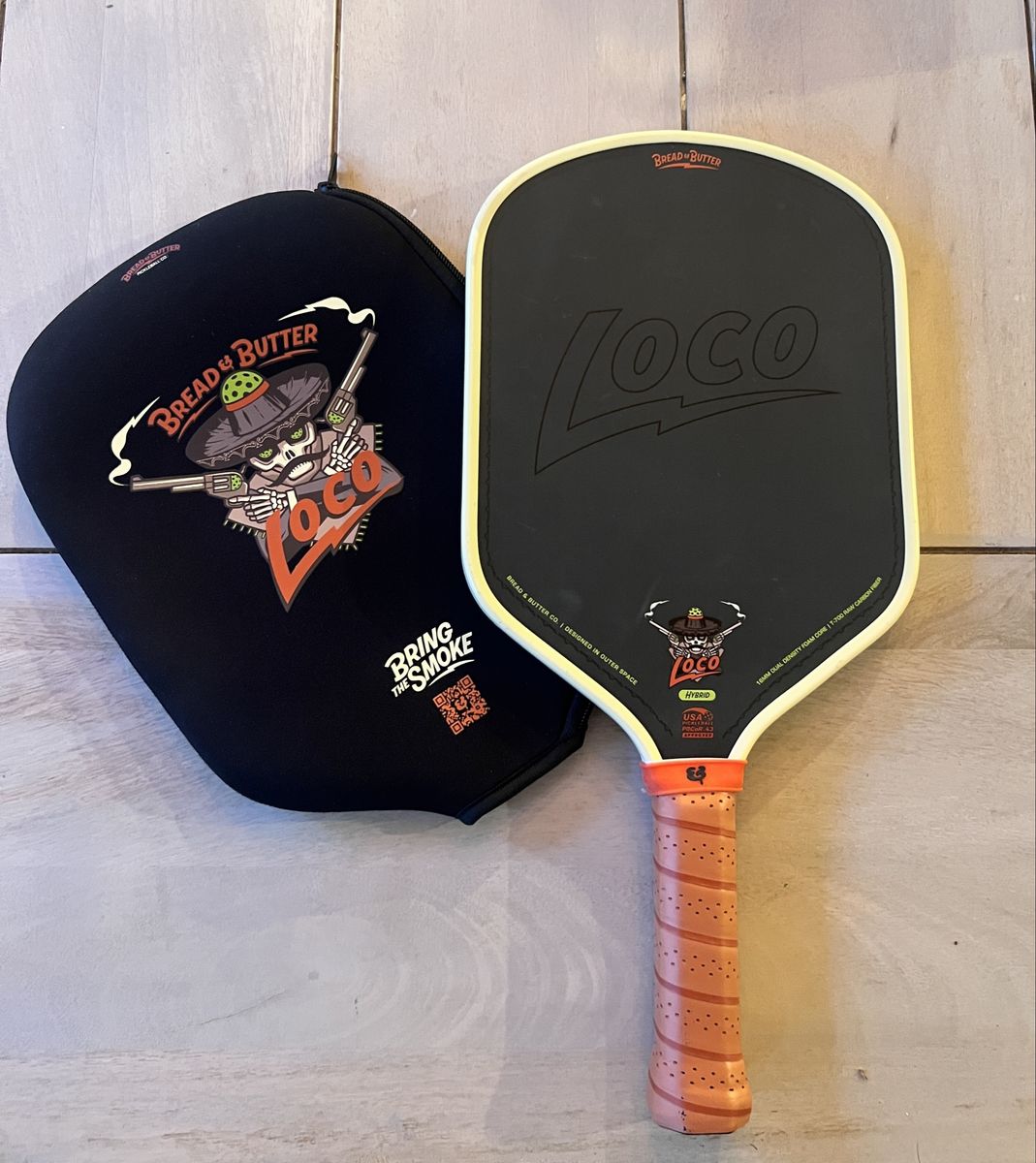 Bread & Butter Loco Hybrid Pickleball Paddle - 16mm Dual Density Foam Core, 700 Raw Carbon Fiber