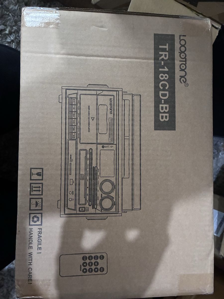 LoopTone TR-18CD-BB Multi-Audio Player Recorder Turntable CD Cassette