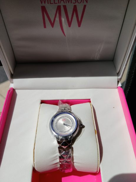 MW Williamson Women's Silver-Tone Crystal Bezel Watch with Original Box-Style 4