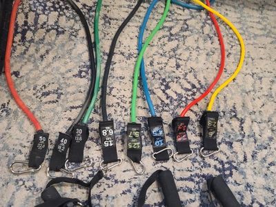 Resistance Band Set with Multiple Weight Levels and Handles