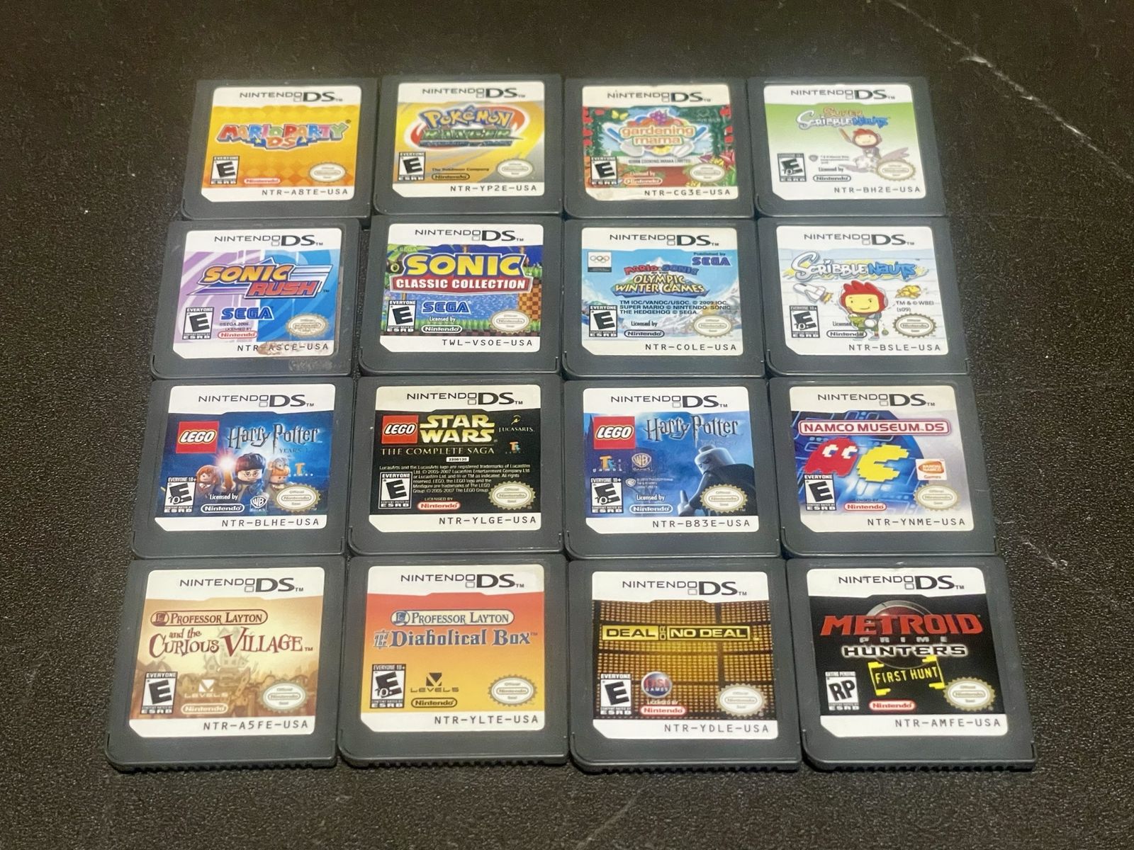 Nintendo DS Game Lot: Mario Party, Pokemon, Sonic, LEGO, Professor Layton, Metroid, Namco Museum & more