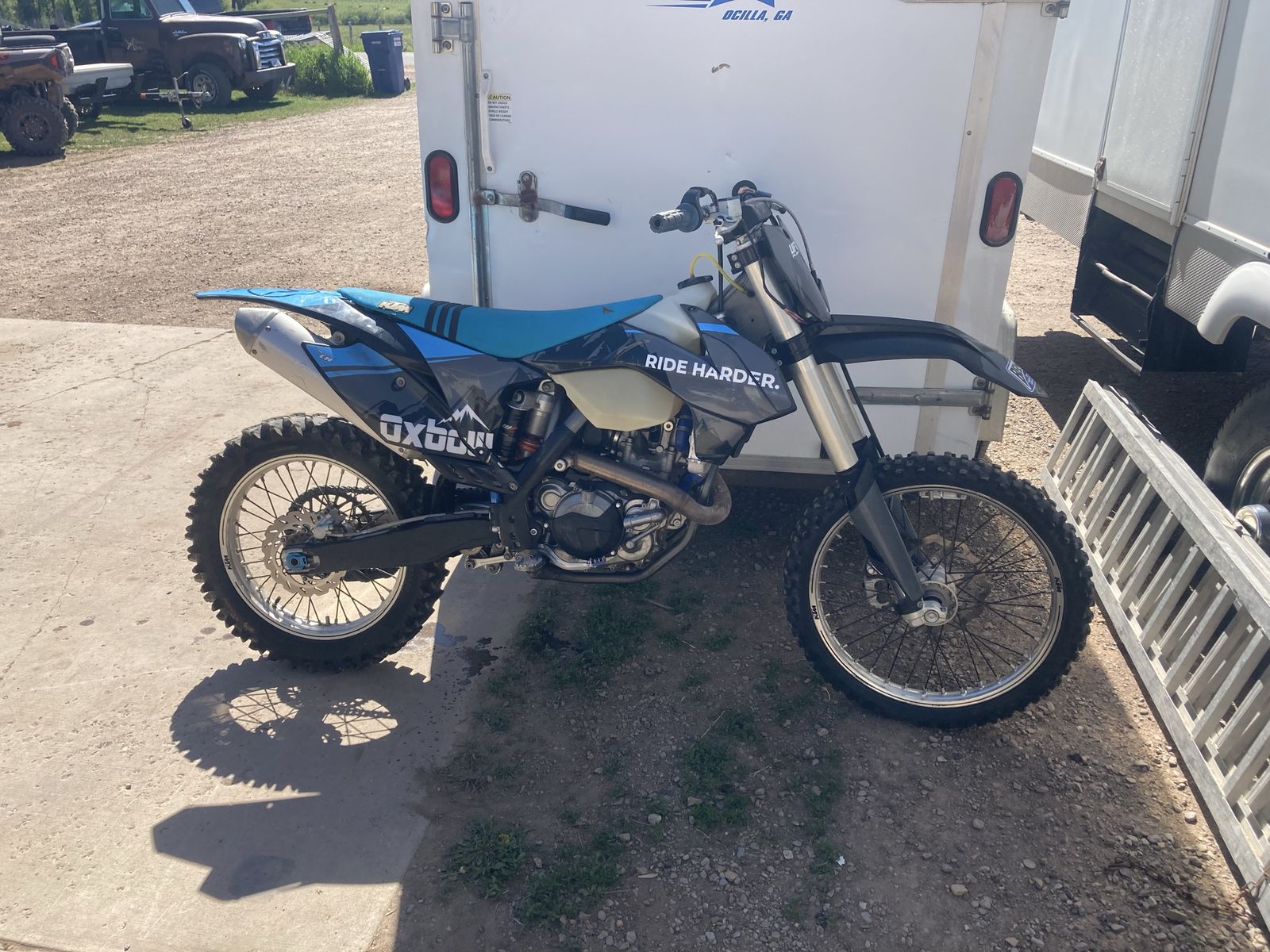 Black and Blue Dirt Bike - Ride Harder Graphics, UFO Blast Front Plate