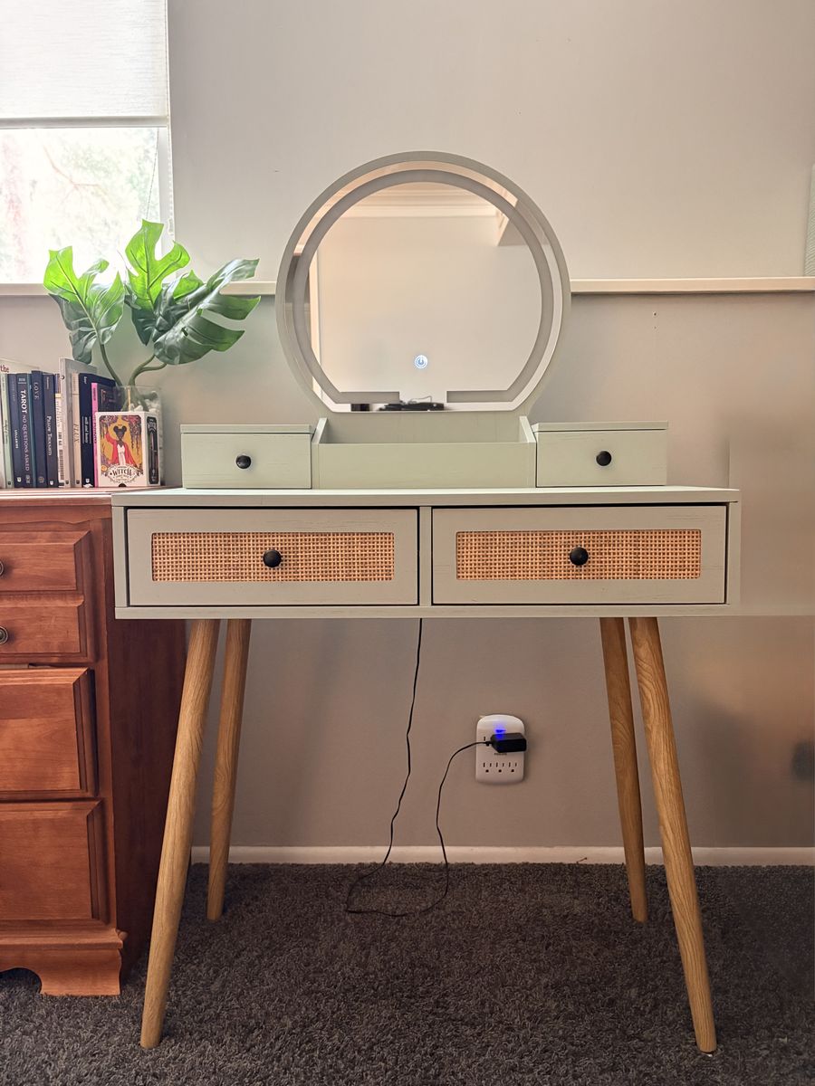 Vanity With Light Mirror-Boho-Like New