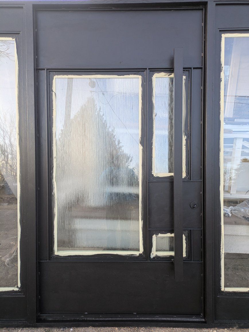 Pivot door.Modern industrial. 95" wide 103" tall