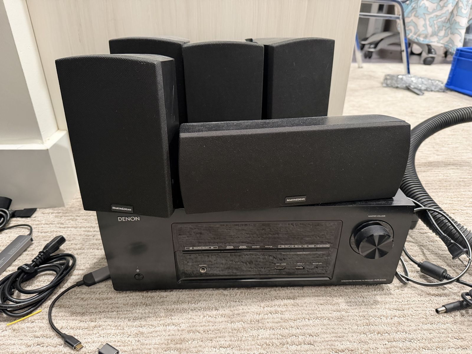 Denon AVR + Martin Logan speakers 5.1 Surround sound system 