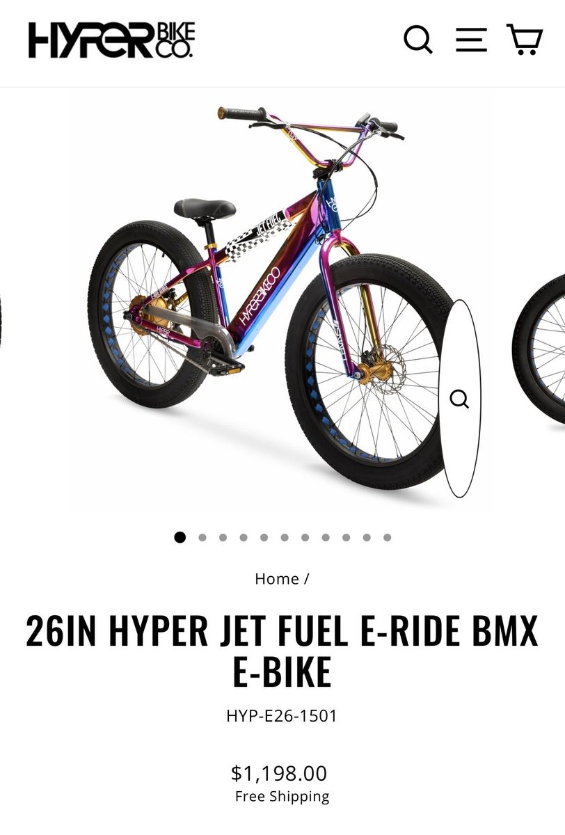26in Hyper Jet Fuel E-ride BMX E-bike Brand New