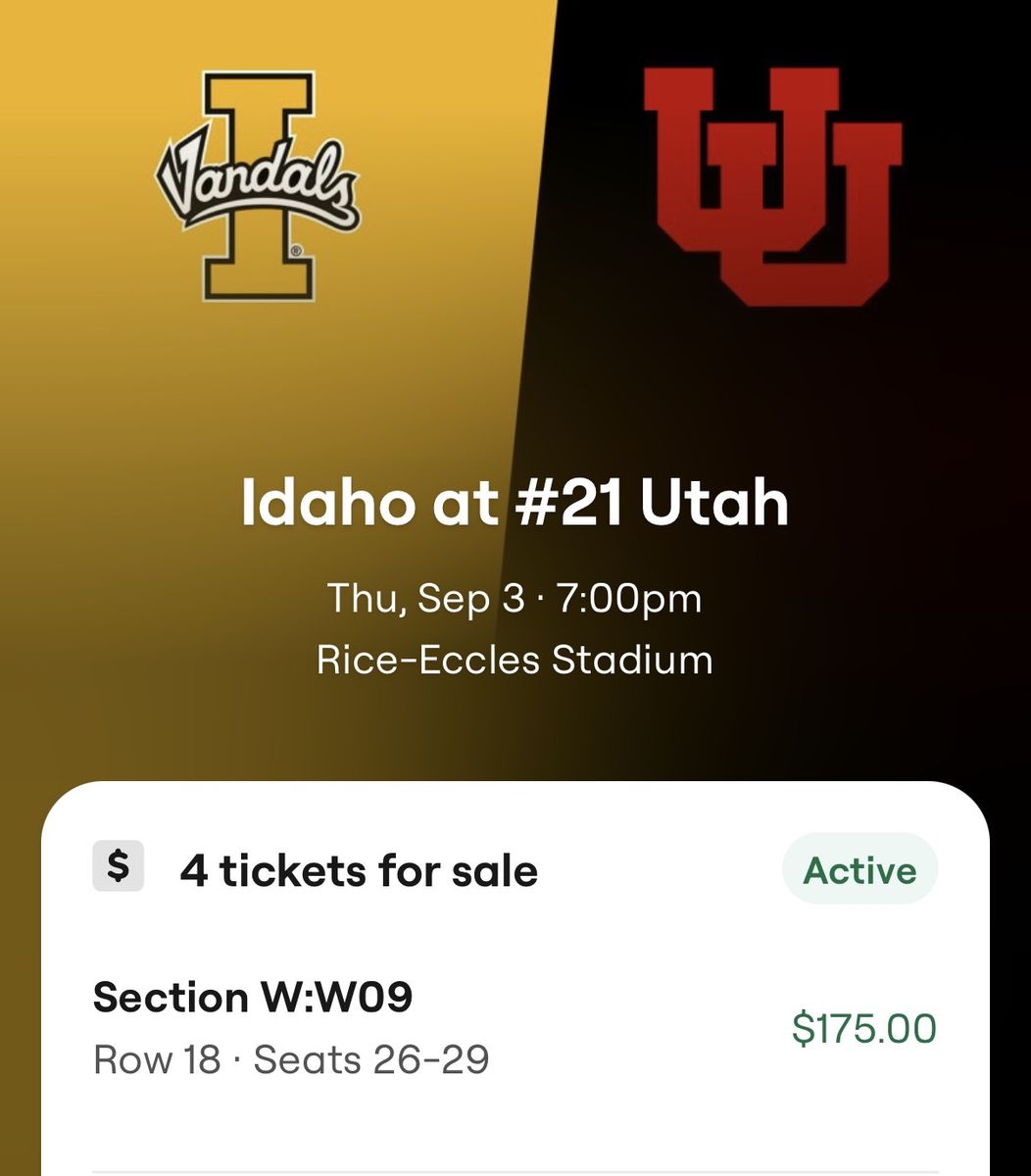 Utah Football vs Idaho Home Opener