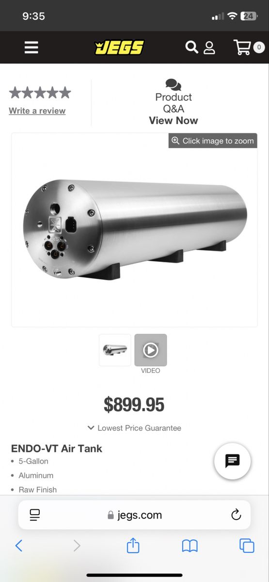 ENDO-VT Accuair 5-Gallon Aluminum Air Tank - Raw Finish