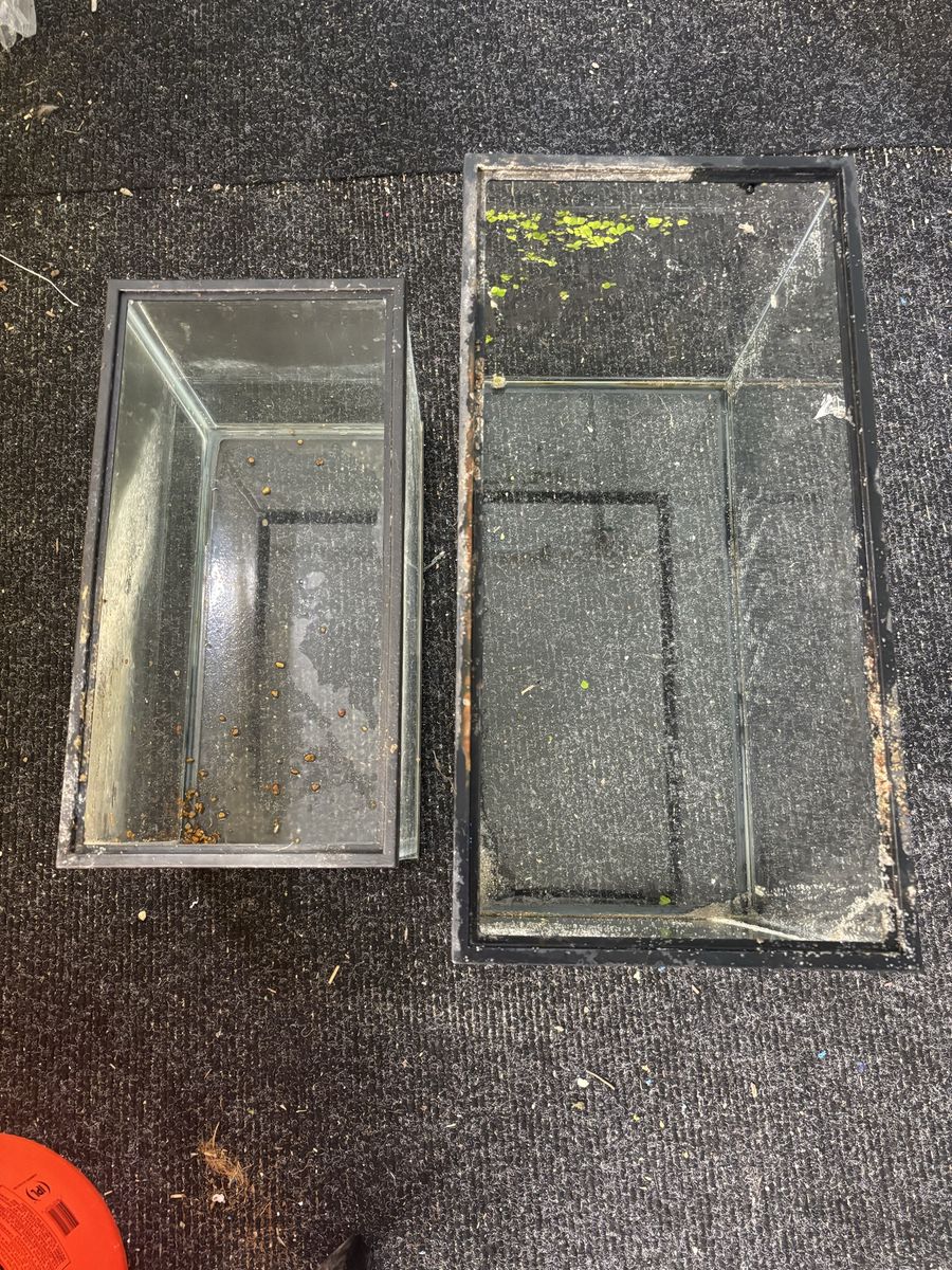 8 Used Glass Fish Tanks / Aquariums 5 and 10 gallons 