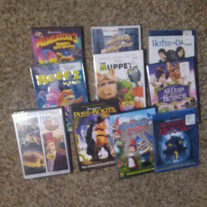 Lot of 10 Kids/Family DVDs: Madagascar 3, The Muppets, Puss in Boots, Monster House & More!