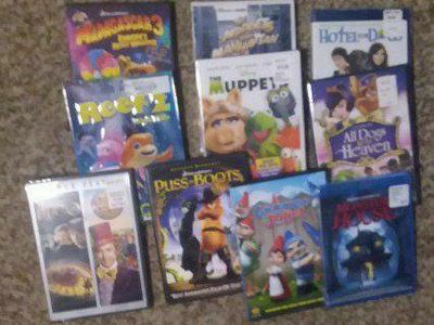 Lot of 10 Kids/Family DVDs: Madagascar 3, The Muppets, Puss in Boots, Monster House & More!