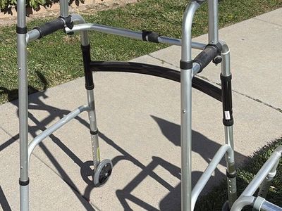 Adult walker and bench