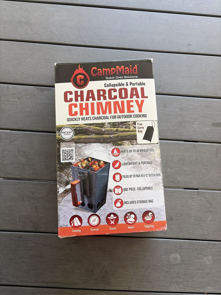New CampMaid Collapsible Portable Charcoal Chimney with Carry Bag
