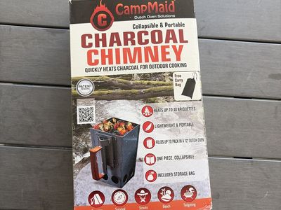 New CampMaid Collapsible Portable Charcoal Chimney with Carry Bag