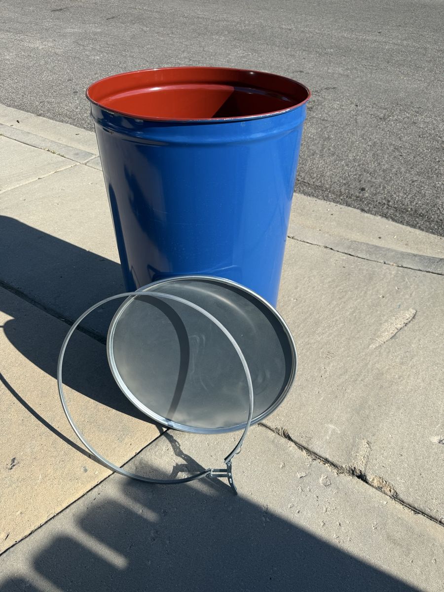 55 gallon open top food grade metal barrels