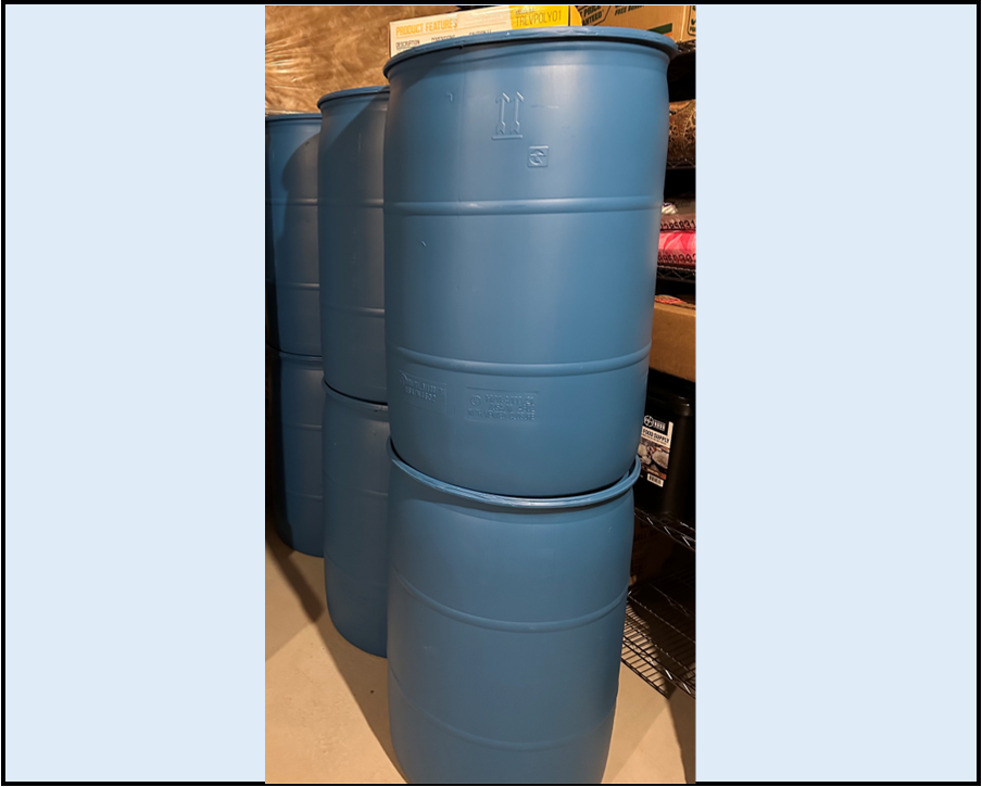 55 Gallon Blue Plastic Drums