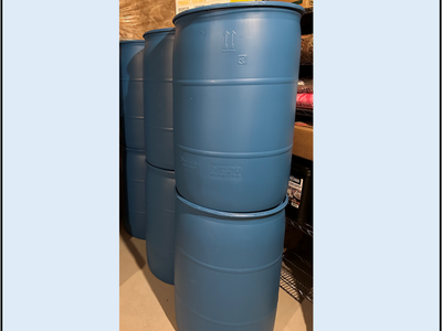55 Gallon Blue Plastic Drums
