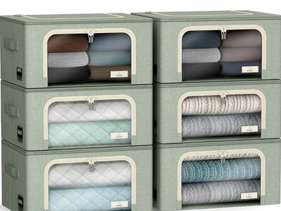 New 6 Pack Storage Bins Fabric Foldable