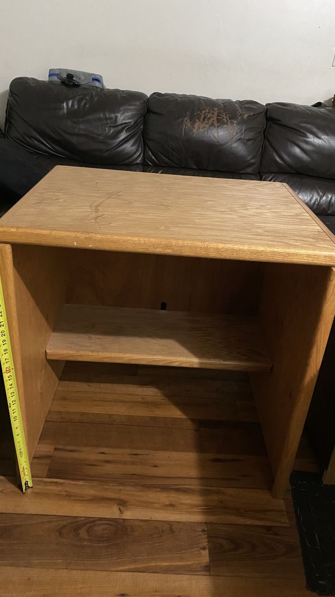 Oak Wood Computer Desk with Shelf