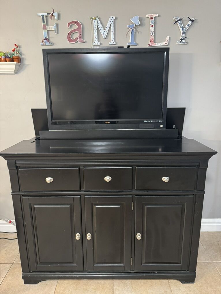 TV Cabinet (Hides TV Inside Cabinet) With TV