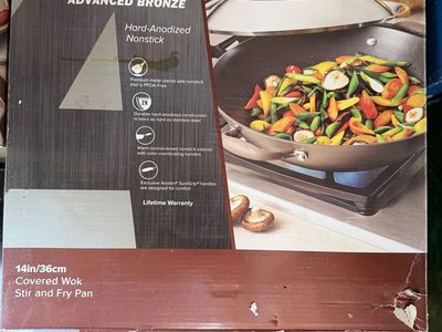 Anolon Advanced Bronze Hard-Anodized Nonstick 14-Inch Covered Wok
