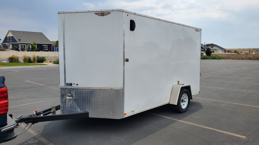 H&H Enclosed V-nose Cargo Utility Trailer with Side Door & Rear Ramp 6x12