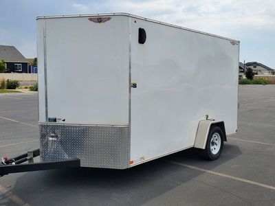 H&H Enclosed V-nose Cargo Utility Trailer with Side Door & Rear Ramp 6x12