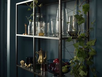 Ikea Metal Black Glass Shelving
