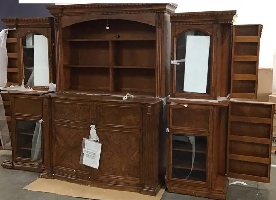Solid Wood Entertainment Center w/ motorized TV mount