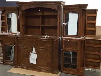 Solid Wood Entertainment Center w/ motorized TV mount