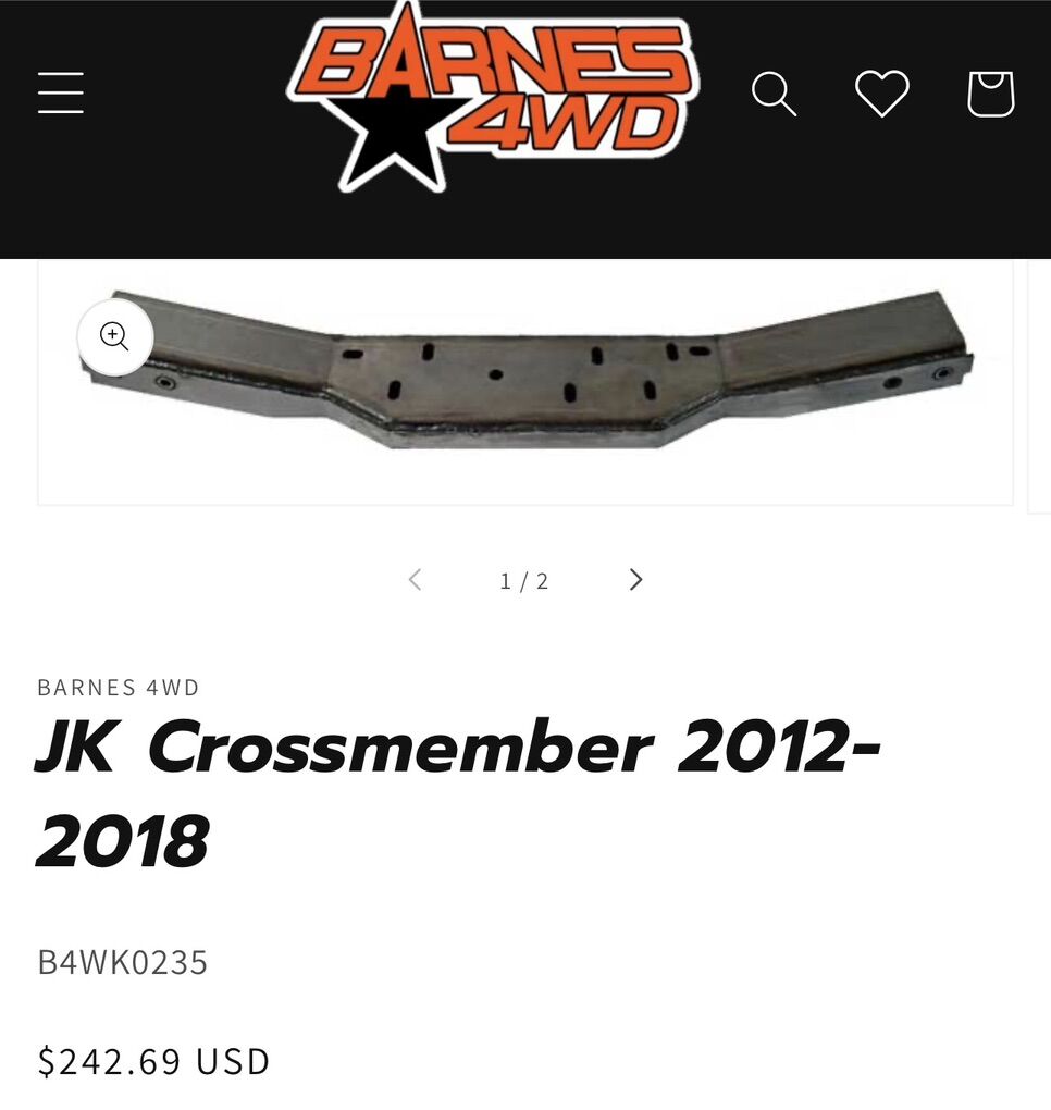 Jeep JK 2012-2018, heavy duty crossmember