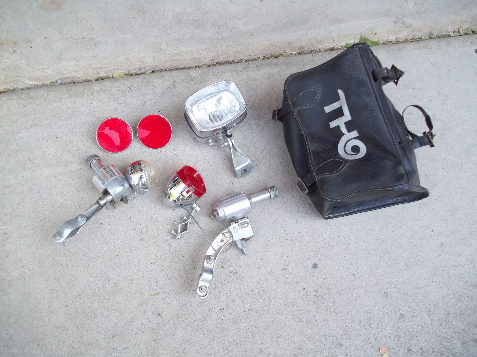 Vintage Touring Bike Generators, Lights, 2 Reflectors & Storage Bay