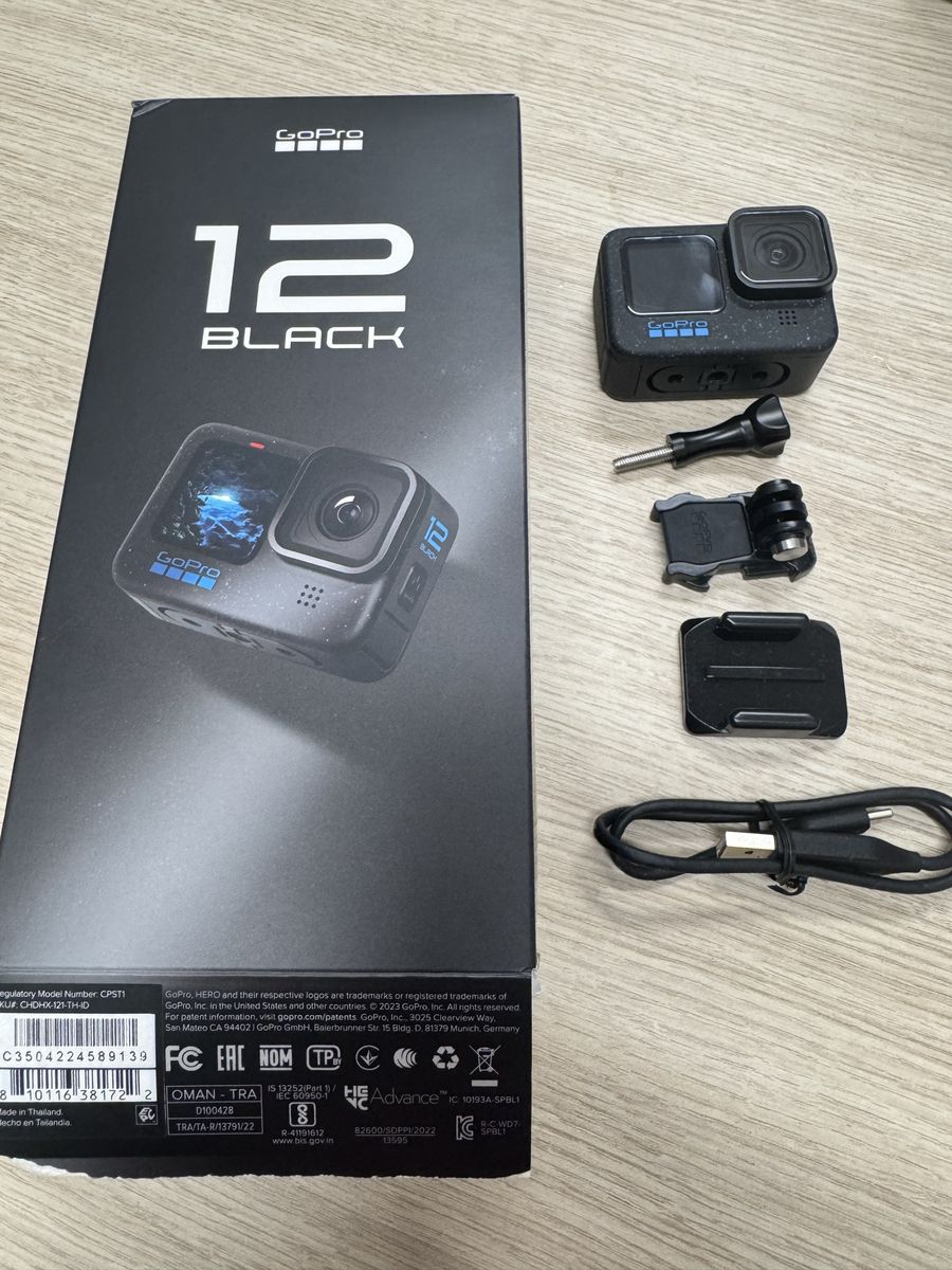 GoPro HERO 12 Black Action Camera with Accessories - Excellent Condition