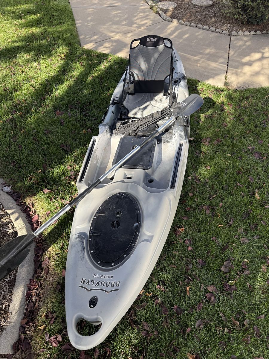 Brooklyn Kayak Co. Sit-On-Top Fishing Kayak with Seat & Paddle
