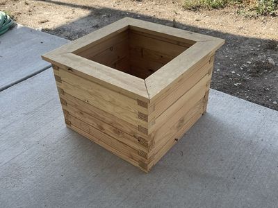 Square Wooden Planter Box Outdoor Garden Pot