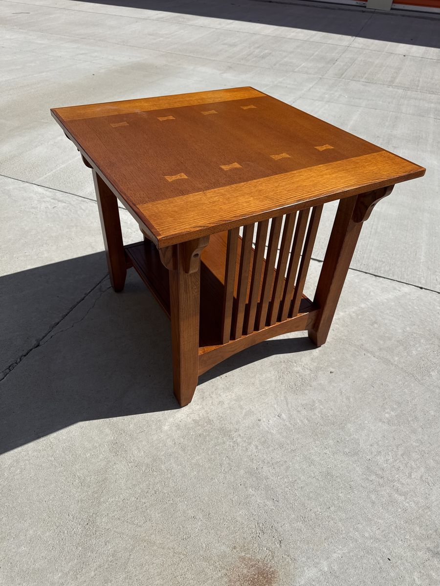 Solid Oak End Table 25 X 28