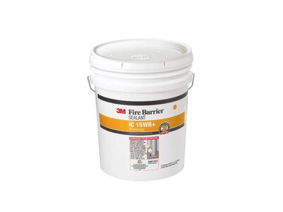 3M Fire Barrier Sealant IC 15WB+, Yellow, One-Part Gun-Grade Intumescent, 3-Hour Fire Protection, 4.5 Gal Drum (Pail)
