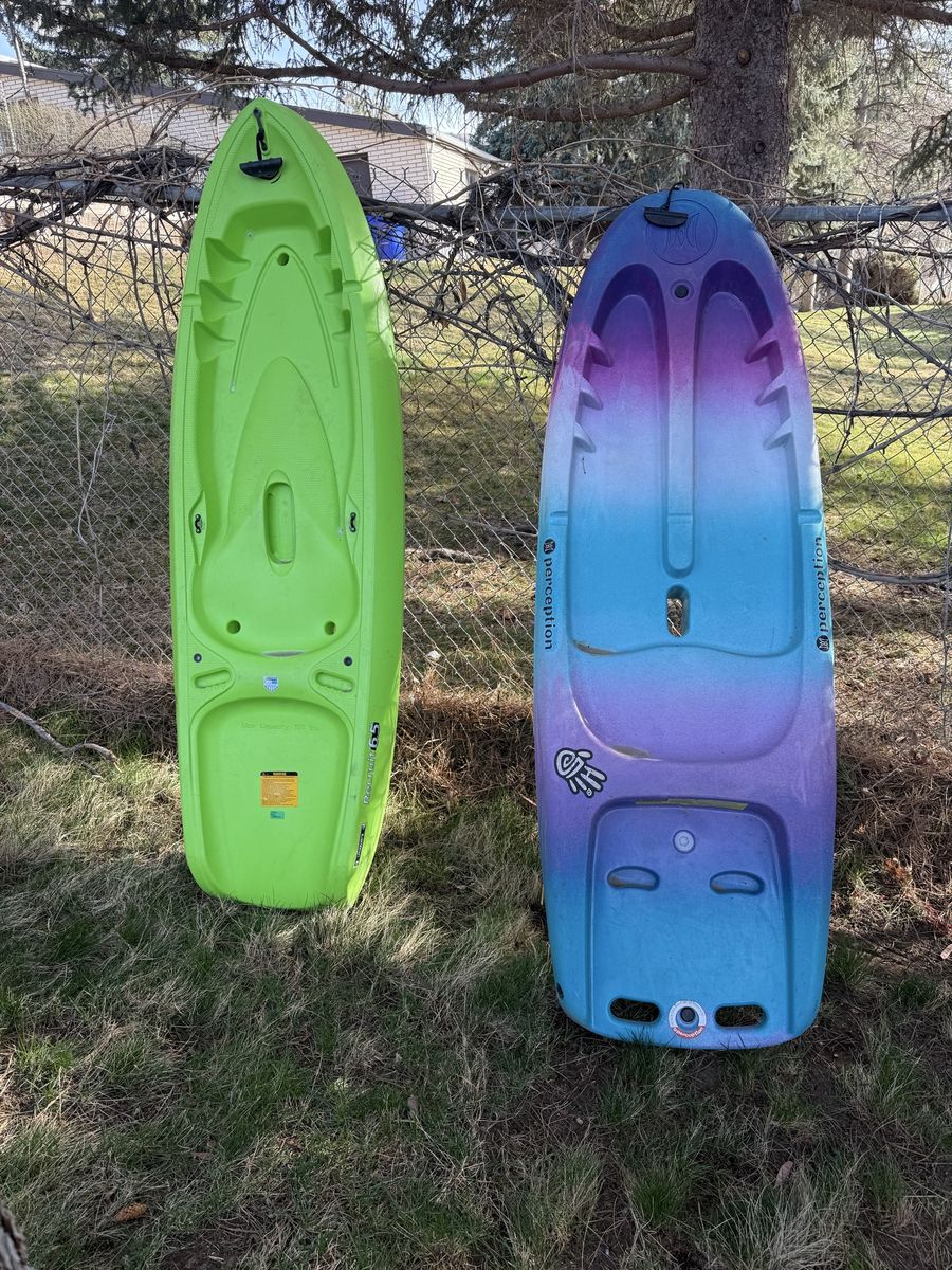 2 Kids Kayaks w/ Paddles – Perception & Lifetime