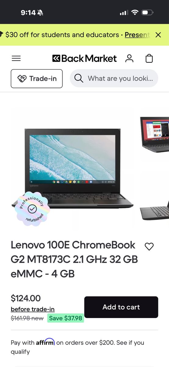 Lenovo 100e Gen 2 Chromebook 32GB