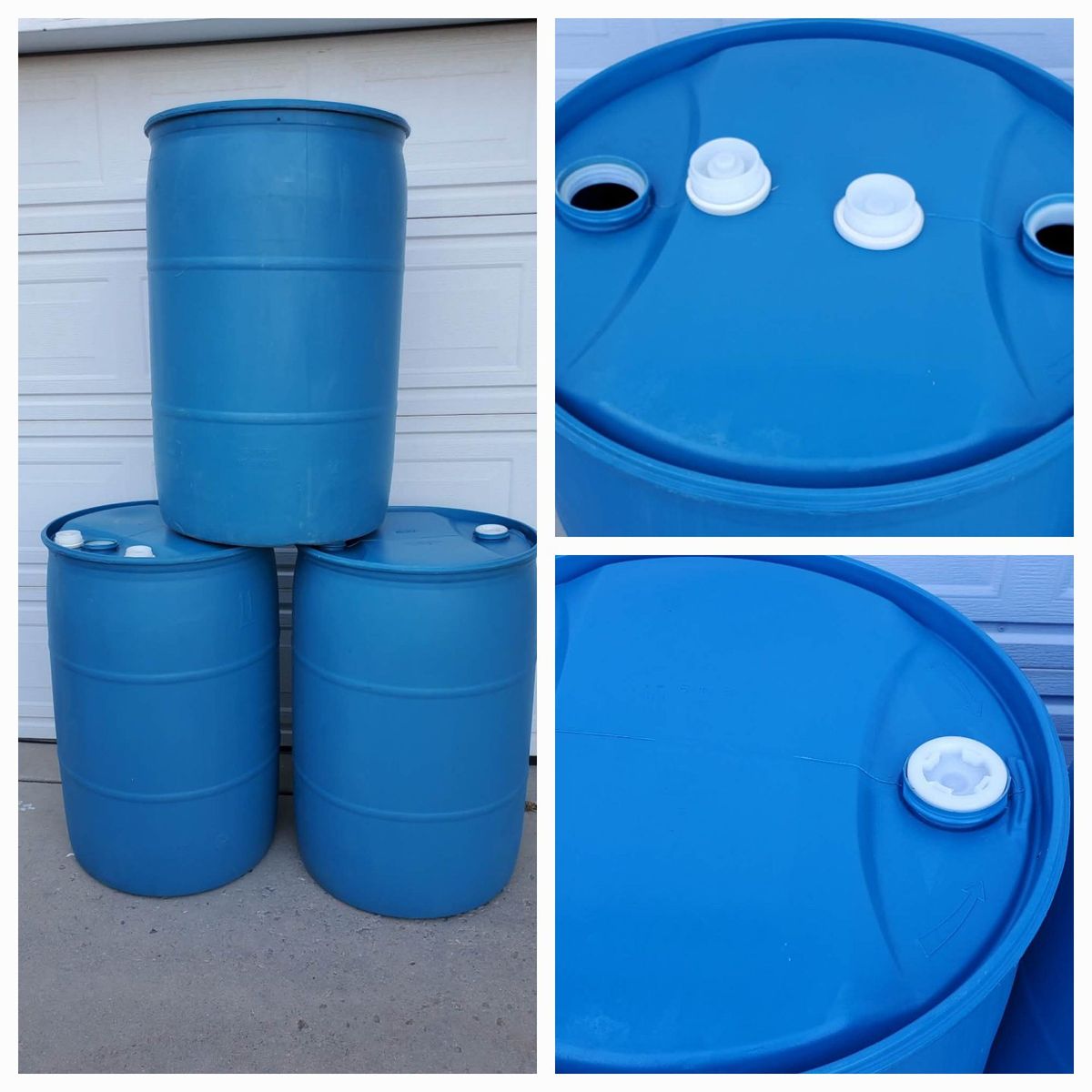 55 Gallon plastic barrels empty and clean 