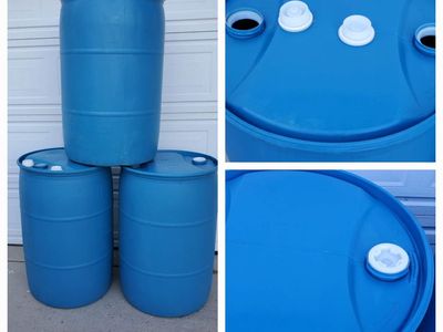 55 Gallon plastic barrels empty and clean
