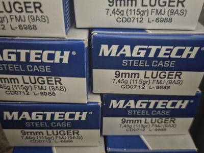 Bulk 500 rounds 9mm ammo Magtech, Federal and Norma