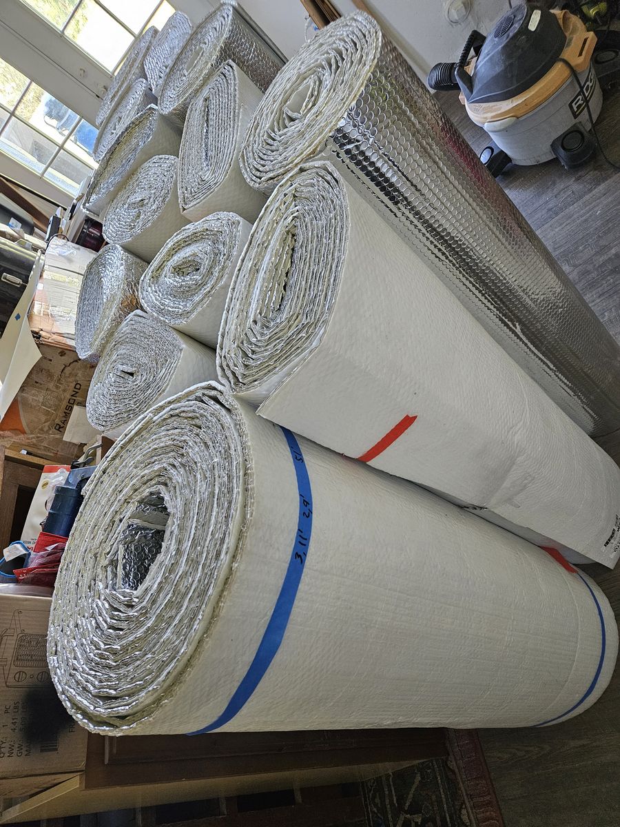 Radiant Barrier Double-Layer Air Bubble, 6mm 4ft x 343ft, 1,372 linear feet Aluminum Foil White PE Film Heat Reflective Shield