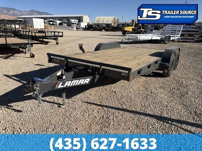 7x16 Lamar CE Flatbed Car Hauler Trailer - 7K GVWR -