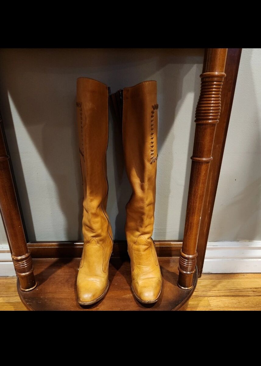 Vintage Wild Pair 80s 90s patchwork  leather Boots