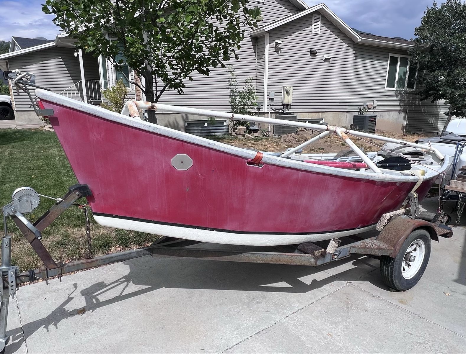 Used Old Drift Boat with trailer