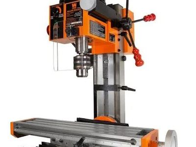 WEN 33013 4.5A Benchtop Milling Machine Like New with DRO, two 3.5 inch vises and DIY x axis power feed