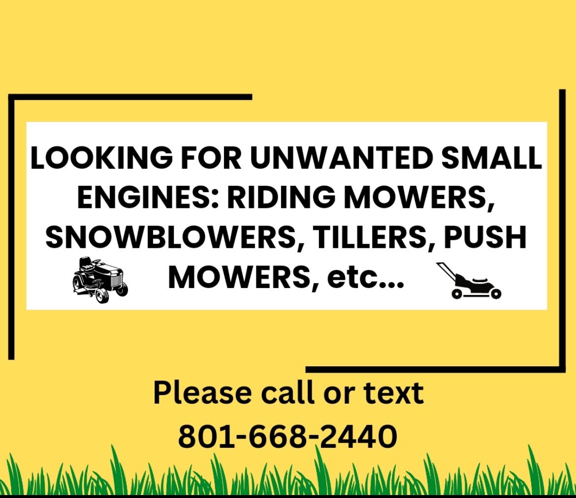 Looking for  unwanted riding lawnmowers