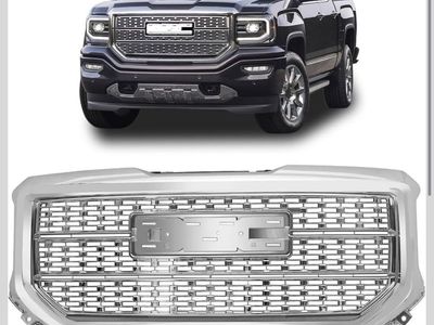 GMC Sierra 1500 Denali (16-18) Chrome Grille OEM Style Replacement, Front Upper Grill