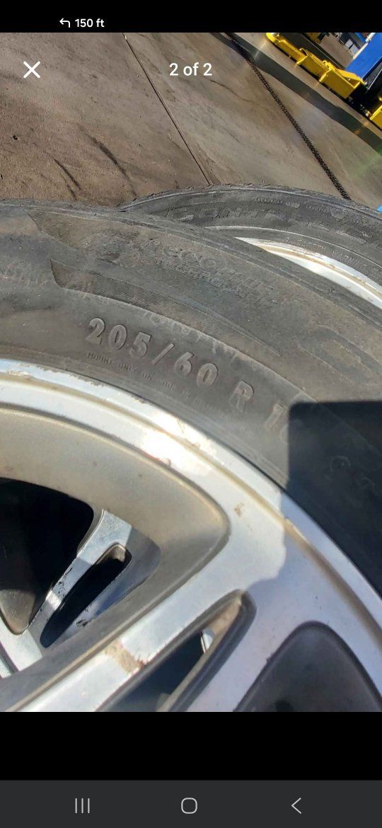 Set of 4 Used 205/60R16 Tires on Silver Alloy Wheels 5x114.3 acura wheels
